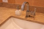 Travertine Counter top & Danze lavatory faucet